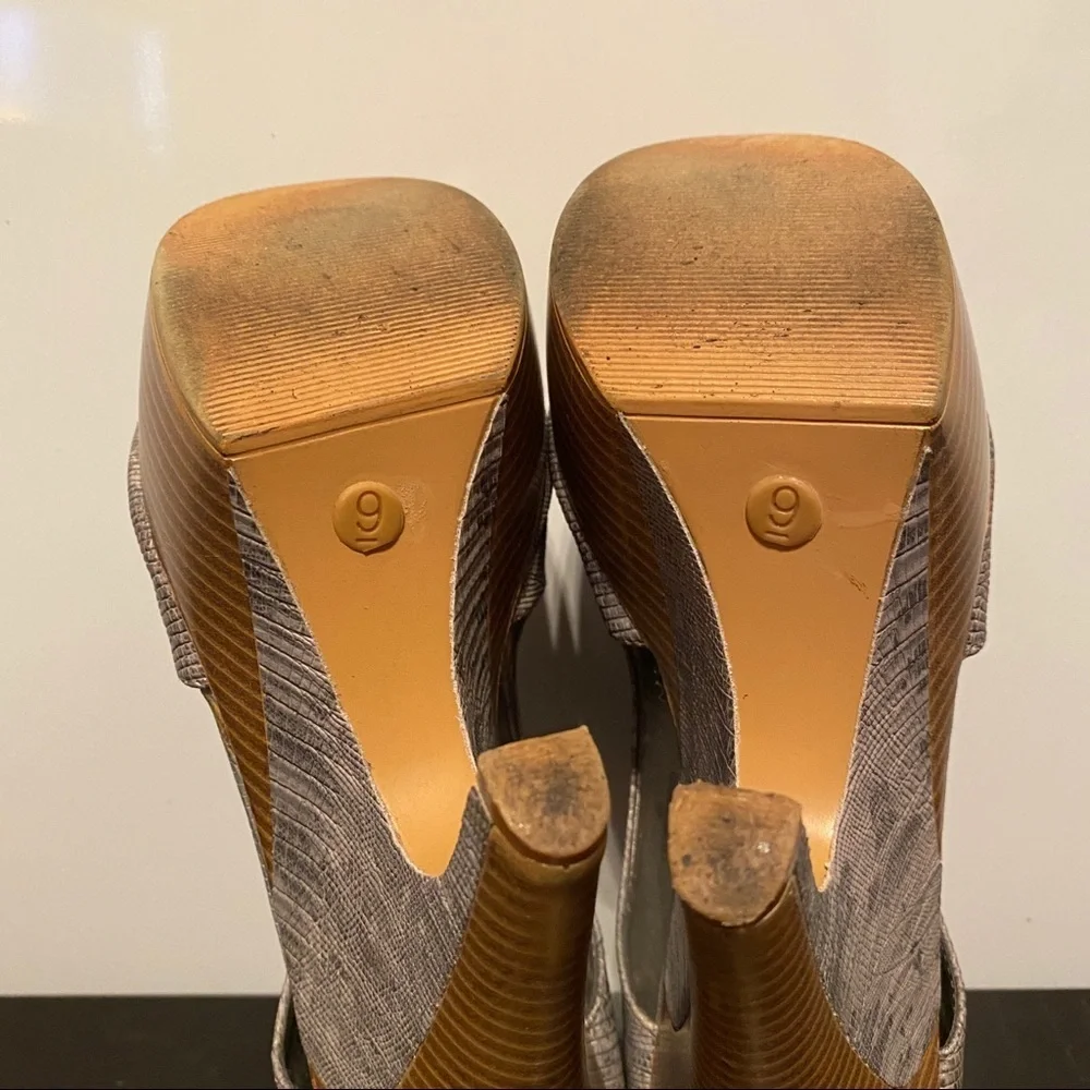 Gomax Silver Snake Print Stacked Modern Platforms - Picture 8 of 12